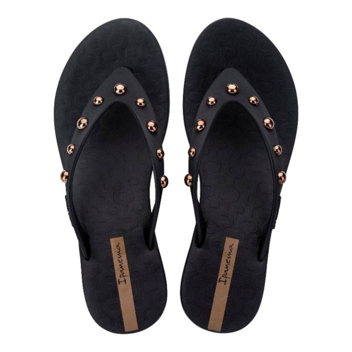 CHANCLAS DE MUJER IPANEMA PLAT GLAM FEM BLACK/BRONZE - Querol online