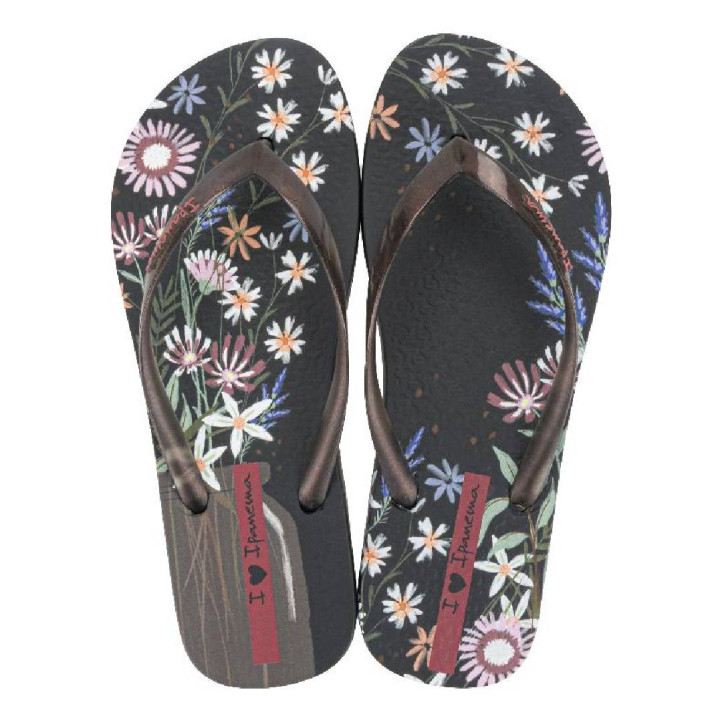 CHANCLAS DE MUJER IPANEMA VERAO TROPICAL FEM BLACK/PEARLY - Querol online