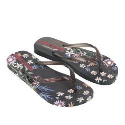 CHANCLAS DE MUJER IPANEMA VERAO TROPICAL FEM BLACK/PEARLY - Querol online