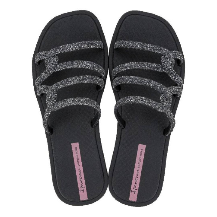 CHANCLAS DE MUJER IPANEMA SOLAR GLOW SLIDE AD BLACK/GLITTER - Querol online