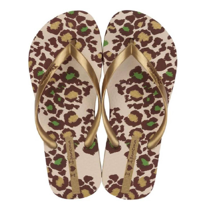 CHANCLAS DE MUJER IPANEMA ANIMALE PRINT III FEM BEIGE/GOLD - Querol online