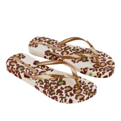 CHANCLAS DE MUJER IPANEMA ANIMALE PRINT III FEM BEIGE/GOLD - Querol online