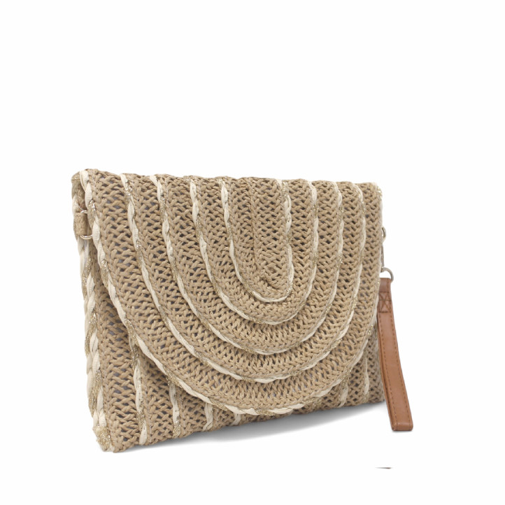 Bossa clutch de mà teixit amb corretja desmontable - Querol online
