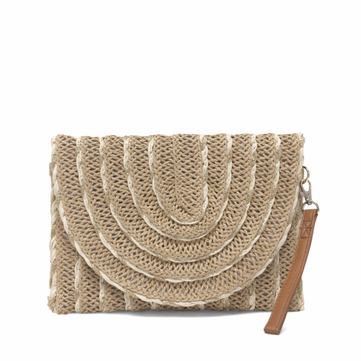 Bossa clutch de mà teixit amb corretja desmontable - Querol online