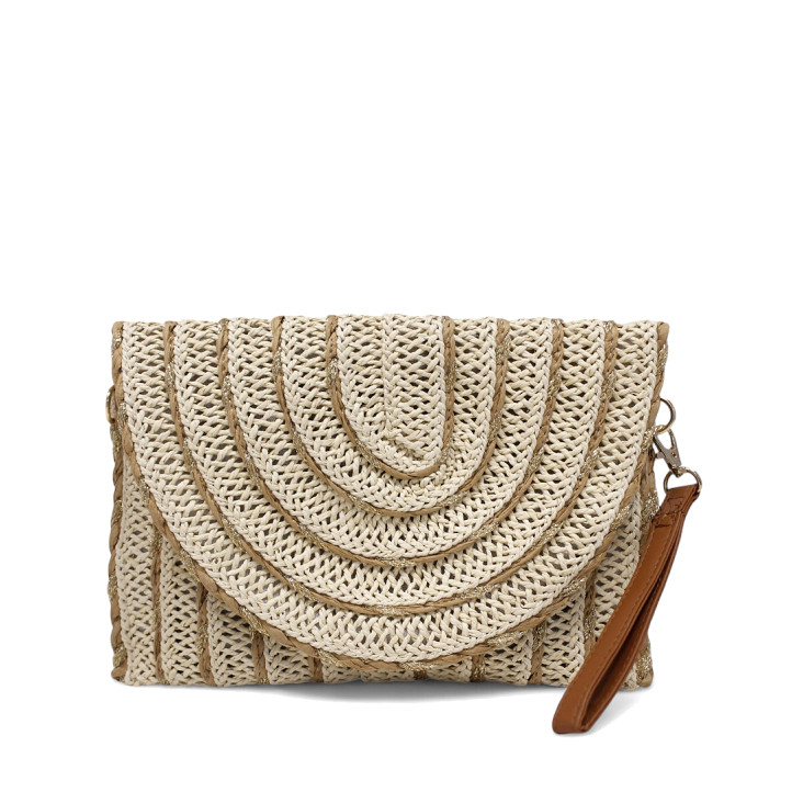 Bossa clutch de mà teixit amb corretja desmontable - Querol online