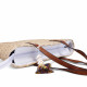 Capazo de ráfia con borla multicolor con conchas - Querol online