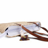 Capazo de ráfia con borla multicolor con conchas