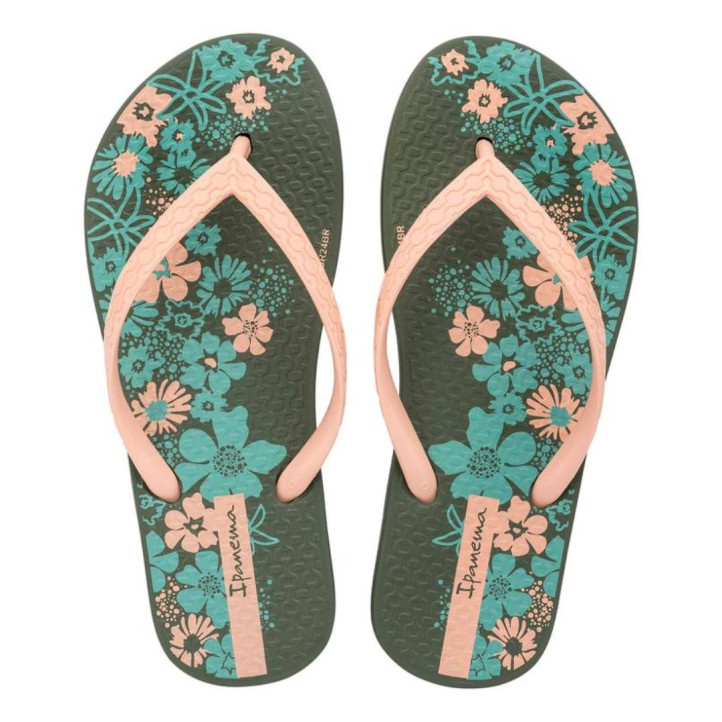CHANCLAS DE NIñA IPANEMA CLASSIC HAPPY KIDS VERDE BEIGE - Querol online
