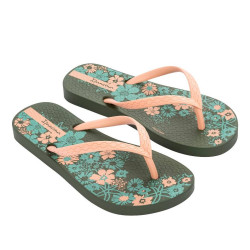 CHANCLAS DE NIñA IPANEMA CLASSIC HAPPY KIDS VERDE BEIGE - Querol online