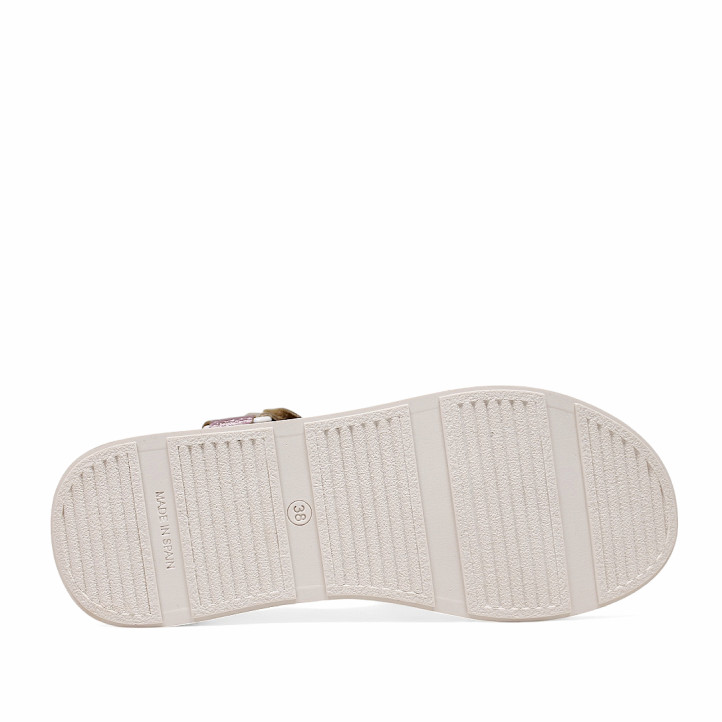 Sandalias plataformas Redlove bimba con tiras metalizadas de colores y cierre con velcro - Querol online