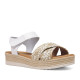 Sandalias plataformas Redlove duna blancas con tiras cruzadas de esperto trenzado - Querol online