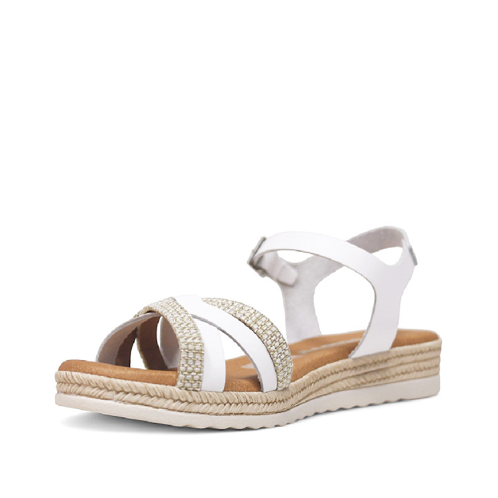 sandalias Redlove laia blancas con tiras delanteras cruzadas - Querol online