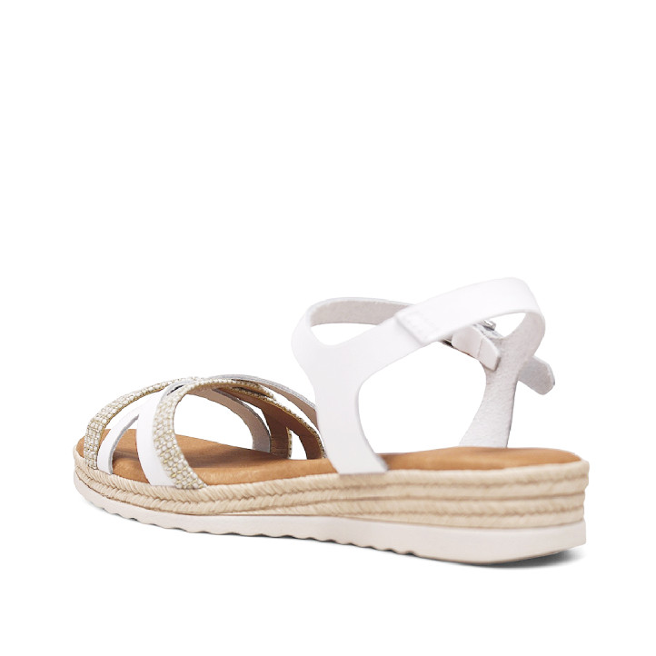 sandalias Redlove laia blancas con tiras delanteras cruzadas - Querol online
