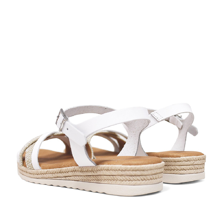 sandalias Redlove laia blancas con tiras delanteras cruzadas - Querol online