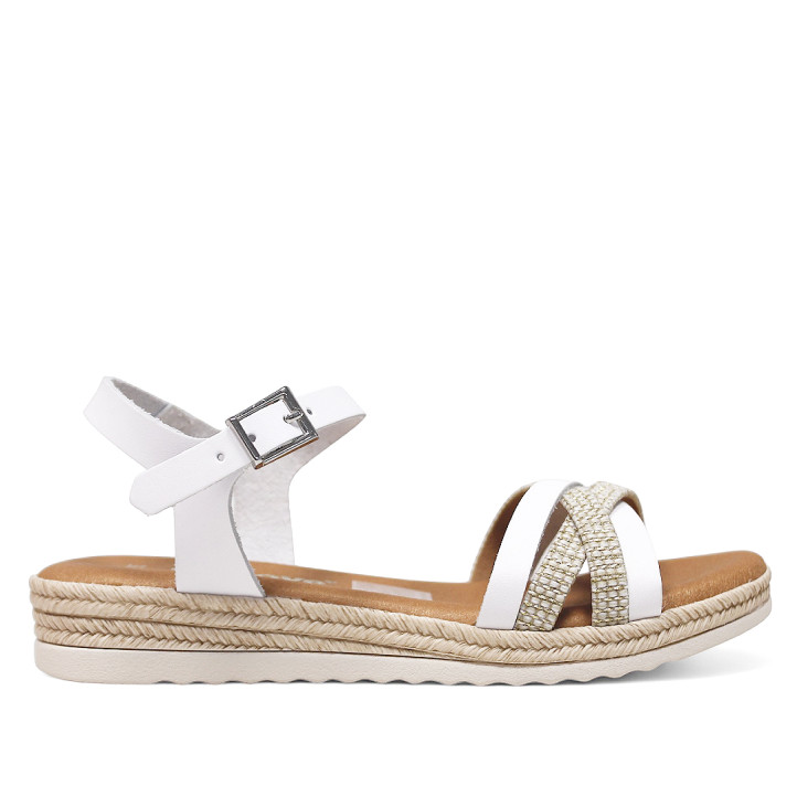 sandalias Redlove laia blancas con tiras delanteras cruzadas - Querol online