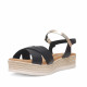 Sandalias plataformas Redlove triana negras con detalle de tira metalizada al tobillo - Querol online