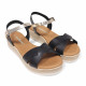 Sandalias plataformas Redlove triana negras con detalle de tira metalizada al tobillo - Querol online