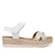 sandalias Redlove arlet blancas con plataforma y tiras cruzadas de ráfia - Querol online