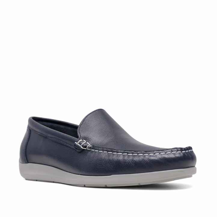 Zapatos vestir Lobo denali azules con repunte blanco - Querol online
