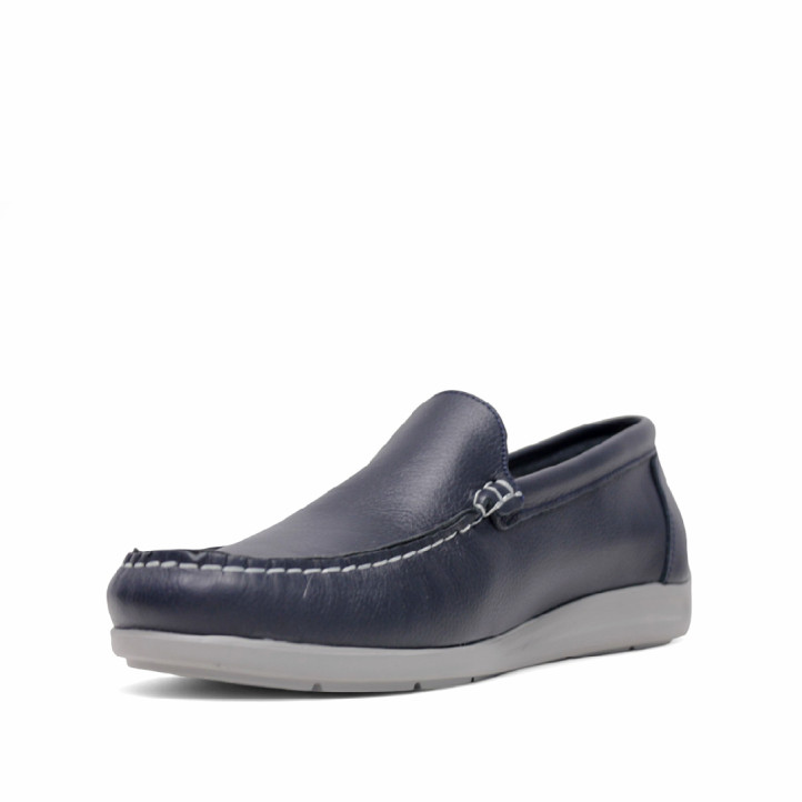 Zapatos vestir Lobo denali azules con repunte blanco - Querol online