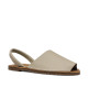 Abarcas Duendy menorquina beige con pespunte blanco de piel - Querol online