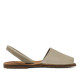 Abarcas Duendy menorquina beige con pespunte blanco de piel - Querol online