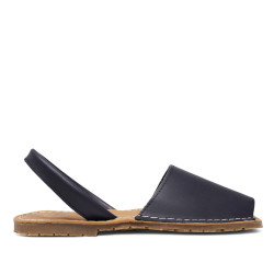 Avarques Duendy menorquina blava amb repunt blanc de pell - Querol online