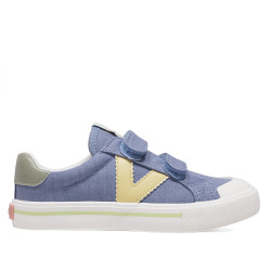 Zapatillas lona Victoria tribu azules con la V amarilla