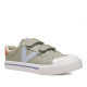 Zapatillas lona Victoria tribu kakis con la V azul - Querol online