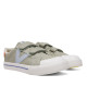 Zapatillas lona Victoria tribu kakis con la V azul - Querol online