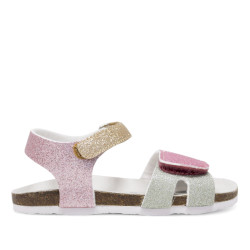 sandalias Chicco fiore con tiras de glitter multicolor y cierre con velcro - Querol online
