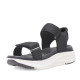 Sandalias cuña Nicoboco madol negras estilo deportivas con doble velcro - Querol online