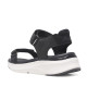 Sandalias cuña Nicoboco madol negras estilo deportivas con doble velcro - Querol online