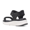 Sandalias cuña Nicoboco madol negras estilo deportivas con doble velcro