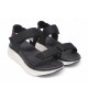 Sandalias cuña Nicoboco madol negras estilo deportivas con doble velcro - Querol online