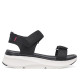 Sandalias cuña Nicoboco madol negras estilo deportivas con doble velcro - Querol online