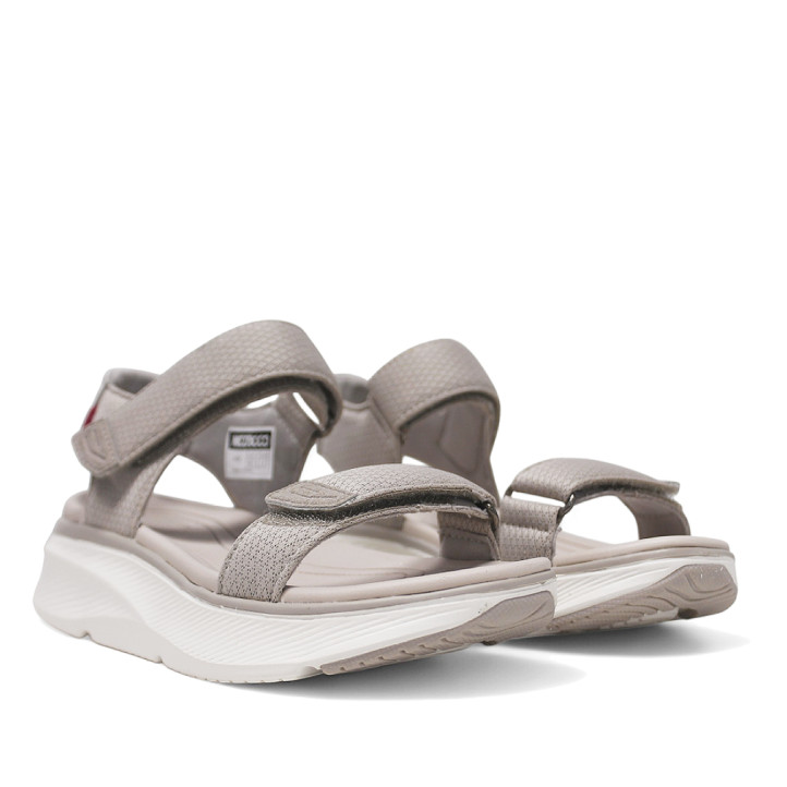 Sandalias cuña Nicoboco madol grises estilo deportivas con doble velcro - Querol online
