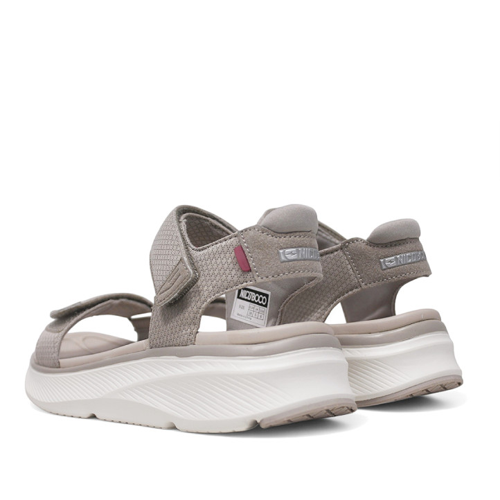 Sandalias cuña Nicoboco madol grises estilo deportivas con doble velcro - Querol online