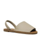 Abarcas Duendy menorquinas taupe con pespunte blanco para mujer - Querol online