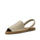 Abarcas Duendy menorquinas taupe con pespunte blanco para mujer - Querol online