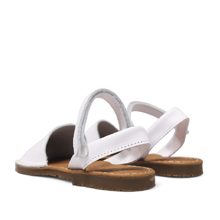 avarques Duendy menorquines blanques amb tancament de velcro al tormell - Querol online