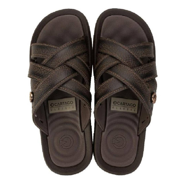 CHANCLAS DE HOMBRE CARTAGO FIJI ESSENCIAL SLIDE AD BROWN/BROWN - Querol online