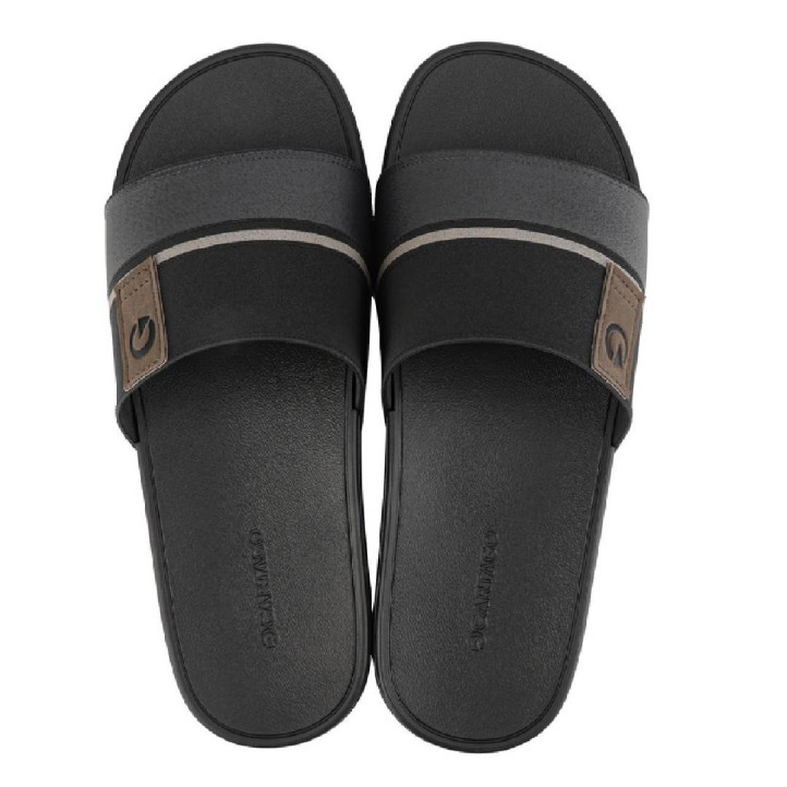 CHANCLAS DE HOMBRE CARTAGO DAKAR SLIDE AD BLACK/BROWN - Querol online