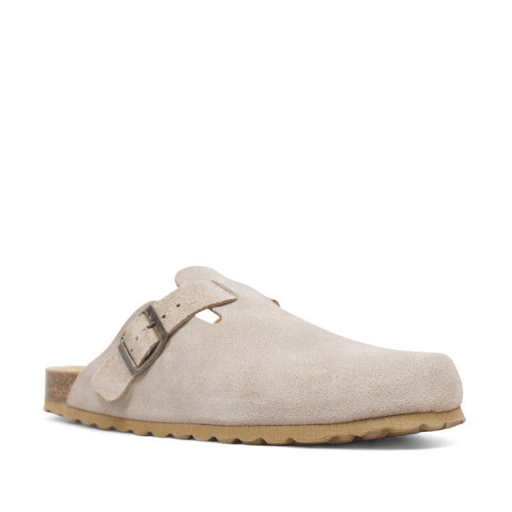 Zuecos Redlove roma beige con detalle de hebilla y plantilla tipo bio - Querol online