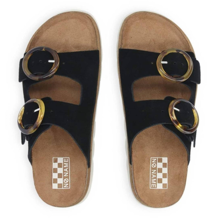 Sandalias planas No Name sandy slap black - Querol online