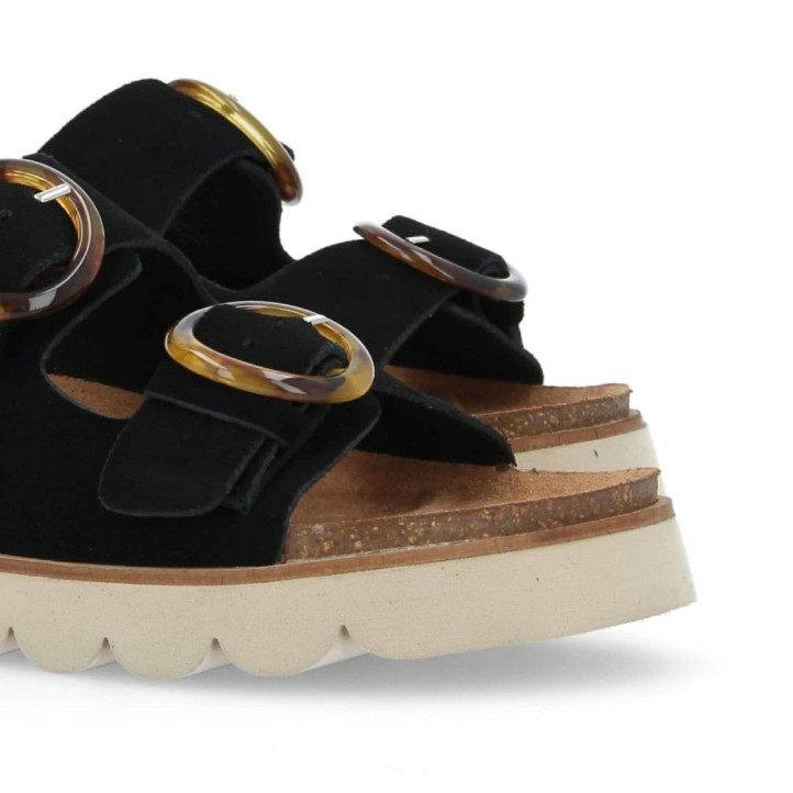 Sandalias planas No Name sandy slap black - Querol online