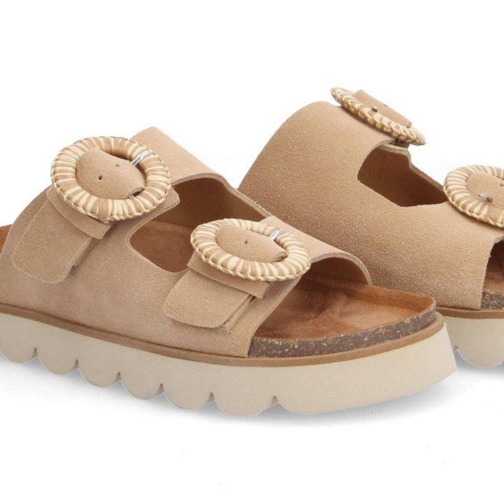 Sandalias planas No Name sandy slap camel - Querol online