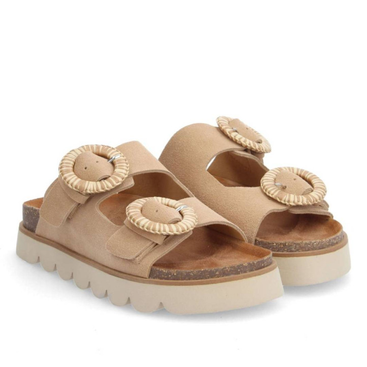 Sandalias planas No Name sandy slap camel - Querol online