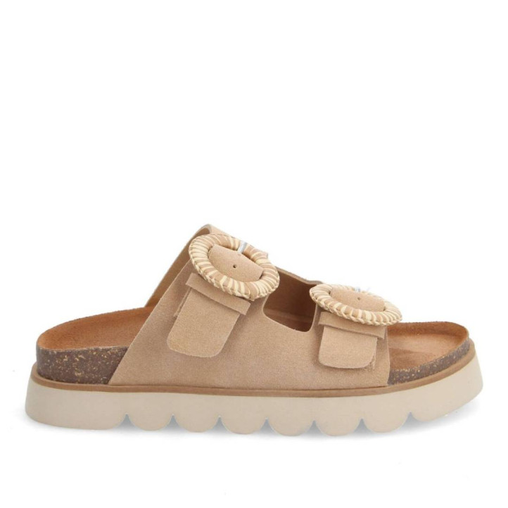 Sandalias planas No Name sandy slap camel - Querol online