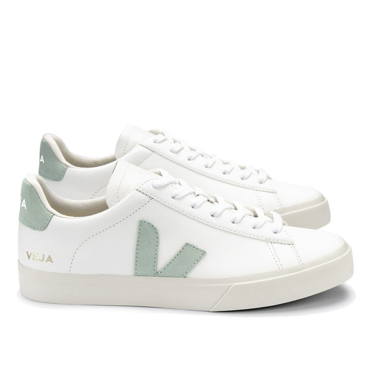 Zapatillas urban VEJA campo leather white matcha para mujer - Querol online